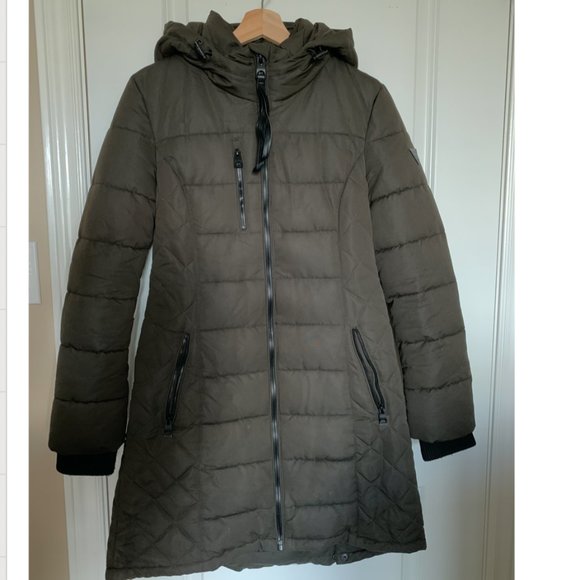GUESS Winter Jacket - Dark Forest Green - Picture 1 of 4